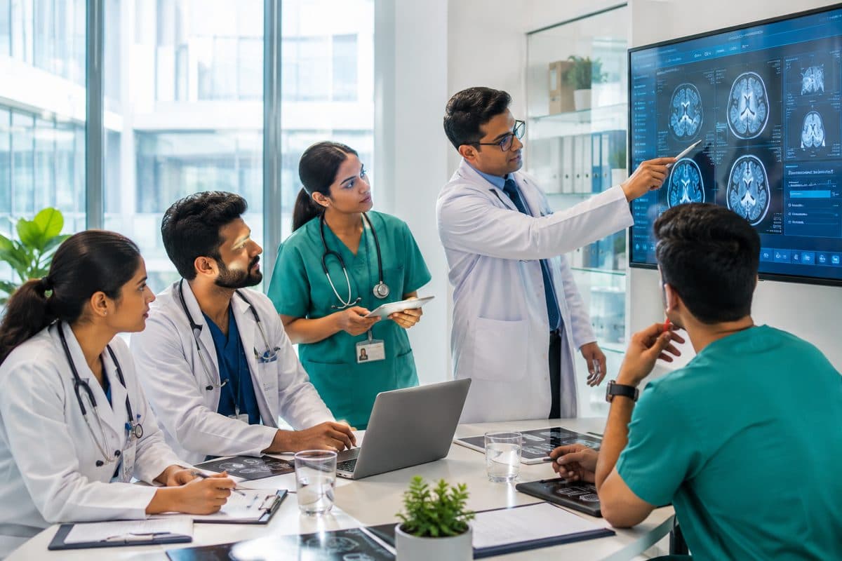 Piyushwani clinical team reviewing patient imaging together