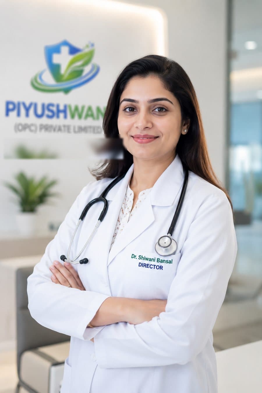 Dr. Shiwani Bansal, Founder and Director of Piyushwani, in the office
